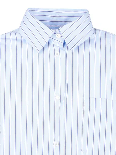 Max Mara Weekend  Aureo Blue Shirt With White And Navy Stripes