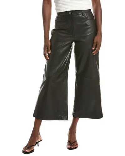 Max Mara Weekend  Blanc Leather Trouser In Black