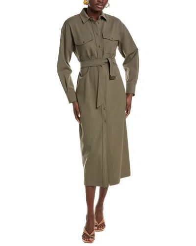 Max Mara Weekend  Clown Wool-blend Shirtdress In Green