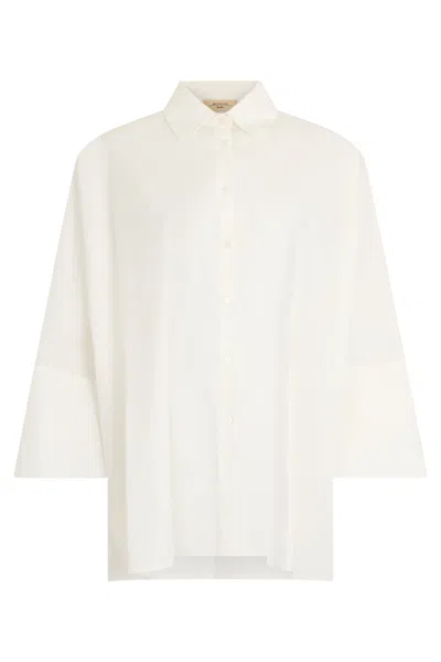 Max Mara Boxy Cotton Poplin Shirt In Multi