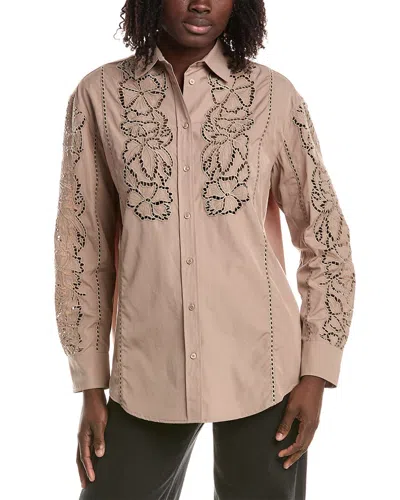 Max Mara Weekend  Elmi Lace Work Blouse In Brown