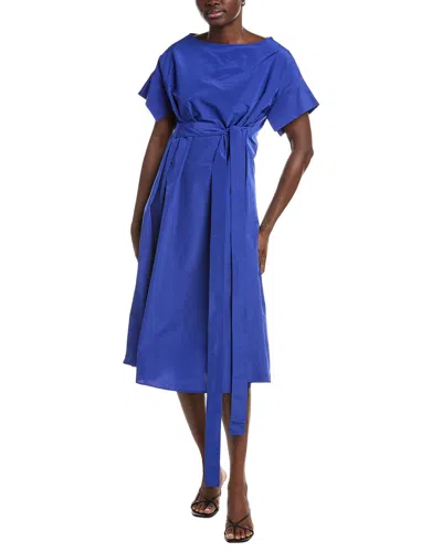 Max Mara Weekend  Finish Midi A-line Dress In Blue