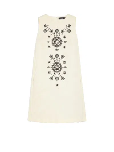 Max Mara Weekend  Ivory Canvas Dress In White