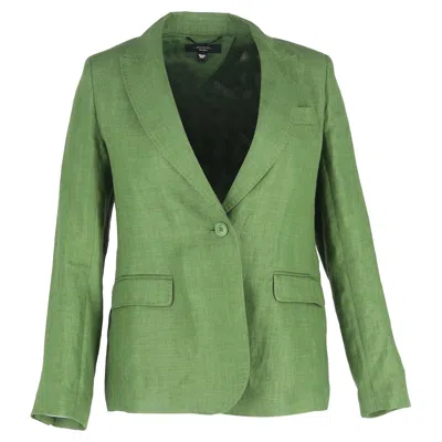 Max Mara Weekend  Nalut Single-breasted Blazer In Green Linen