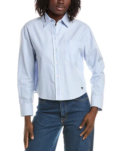 Max Mara Striped Cotton Oxford Shirt In Black