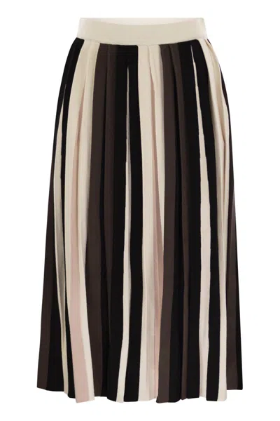 Max Mara Weekend  Pleiadi - Pleated Viscose Skirt In Multi