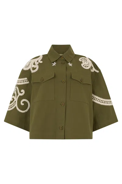 Max Mara Weekend  Short Shirt With Embroidered Details In Multi