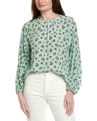 Max Mara Weekend  Tebaide Printed Silk Blouse In Green