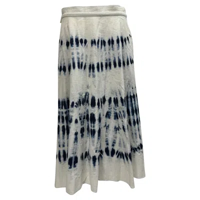Max Mara Weekend  Tie-dye Print Midi Skirt In White Cotton