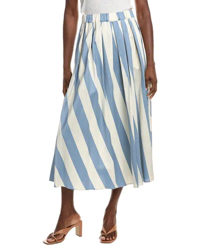 Max Mara Weekend  Vidim Silk-blend Midi Skirt In Blue