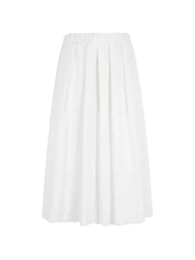 Max Mara Weekend  White Pio Skirt With Flowers