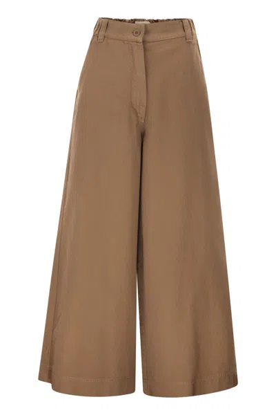 Max Mara Weekend  Wkdariete - Cotton Drill Trousers In Brown