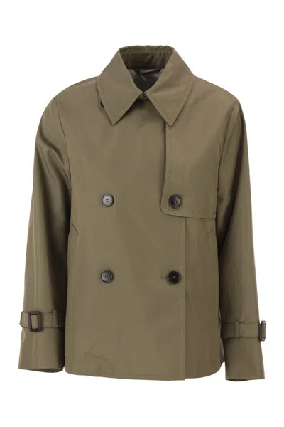 Max Mara Weekend  Wkdbiglia - Water-repellent Gabardine Trench Coat In Neutral