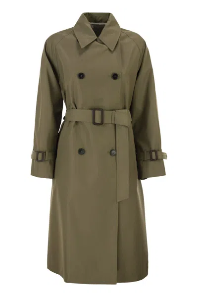 Max Mara Weekend  Wkdcanasta - Reversible Trench Coat In Water-repellent Gabardine In Green