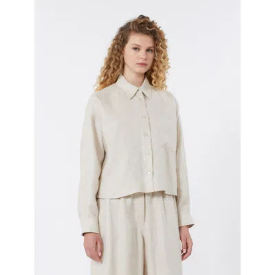 Max Mara Weekend  Wkdcapo - Cropped Linen Shirt With A Boxy Silhouette In Neutral