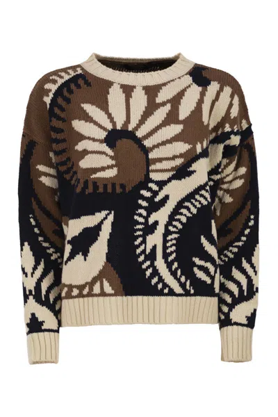 Max Mara Weekend  Wkdcelebre - Patterned Cotton Crew Neck In Multi