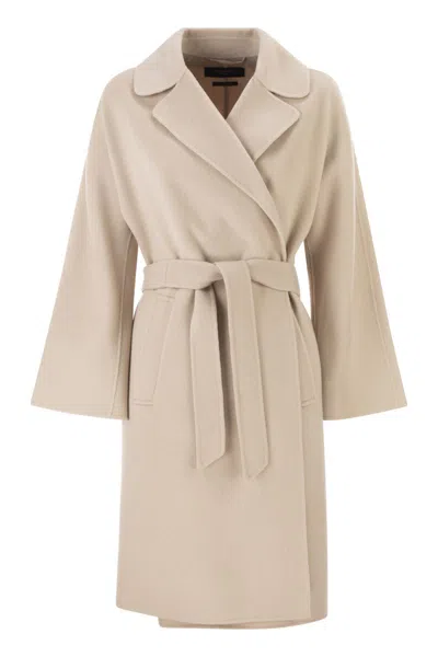 Max Mara Weekend  Wkdcivada - Double Wool Blend Dressing Gown Coat In Brown