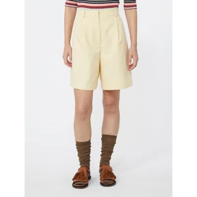 Max Mara Weekend  Wkdecuba - Cotton And Linen Canvas Bermuda Shorts In Neutral