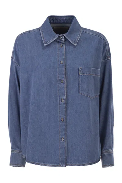 Max Mara Weekend  Wkdfoggia - Cotton Denim Shirt In Blue