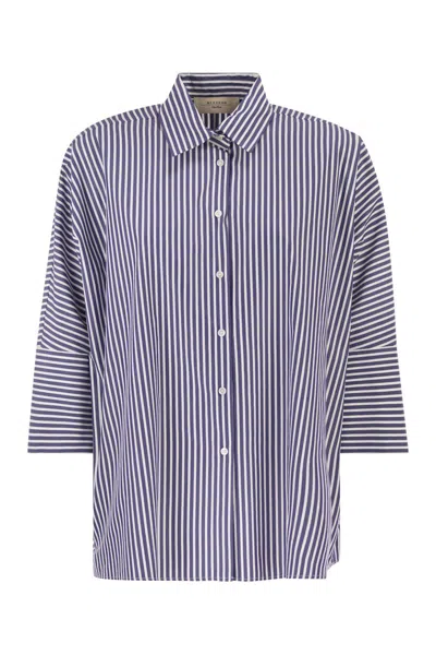 Max Mara Weekend  Wkdhudson - Oversized Cotton Poplin Shirt In Blue