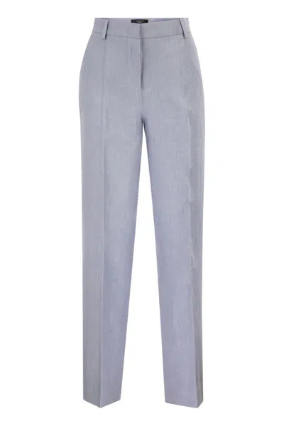 Max Mara Weekend  Wkdmalizia - Linen Canvas Trousers In Gray