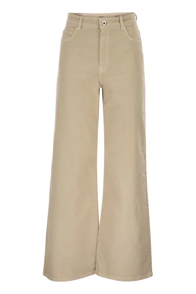 Max Mara Weekend  Wkdmedina - Wide-leg Trousers In Cotton Drill In Neutral