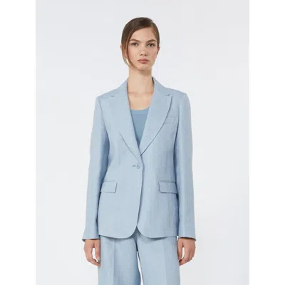 Max Mara Weekend  Wkdnalut - Linen Canvas Blazer In Blue