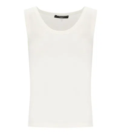 Max Mara Weekend Multic White Ribbed Top In Neutral