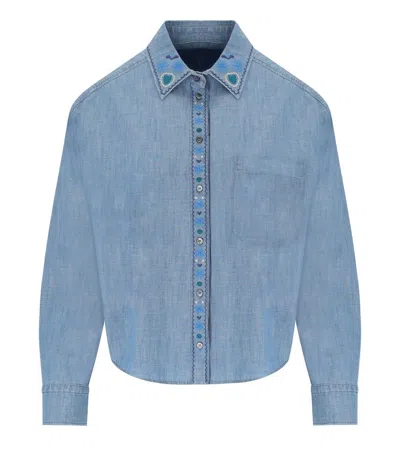 MAX MARA MAX MARA WEEKEND MUSETTE LIGHT BLUE SHIRT