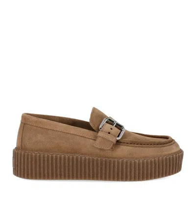 Max Mara Weekend Navetta Beige Loafer In Brown