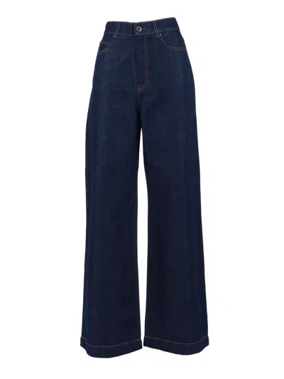 Max Mara Weekend Pantalone In Denim Latino In Blue