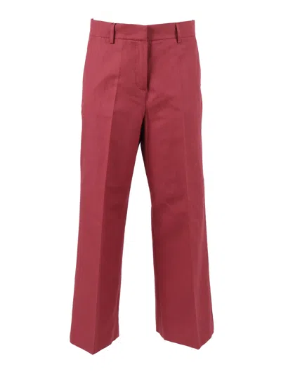 Max Mara Weekend Pantalone Lungo Zircone In Red