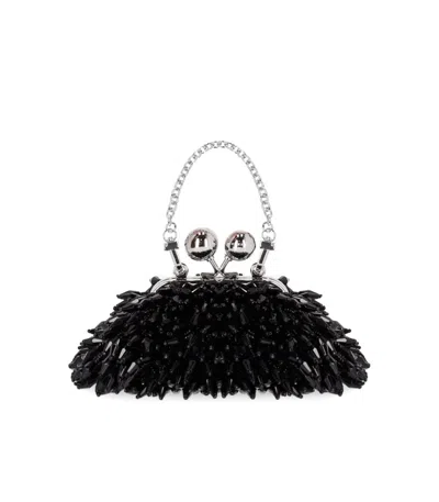 Max Mara Weekend Pasticcino Alfio Mini Black Clutch Bag