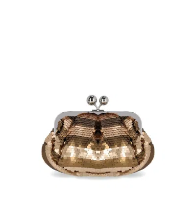 Max Mara Weekend Pasticcino Barca Small Gold Clutch
