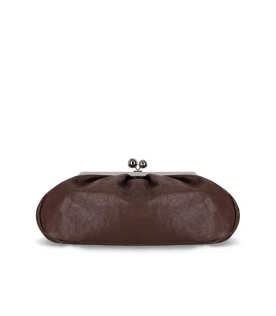 Max Mara Weekend Pasticcino Cristin Large Dark Brown Clutch