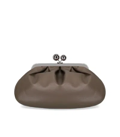 Max Mara Weekend Pasticcino Cubico Taupe Clutch In Brown