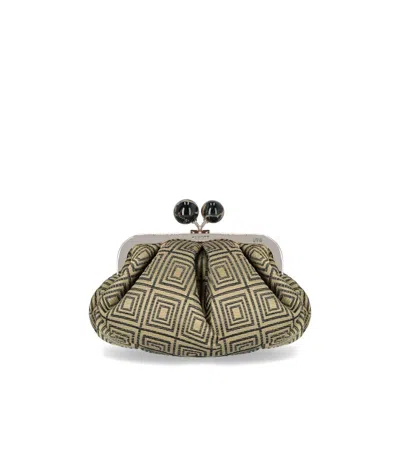 Max Mara Weekend Pasticcino Italianroots Small Beige Clutch Bag In Gray