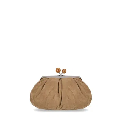 Max Mara Weekend Pasticcino Valois Small Sand Clutch In Brown