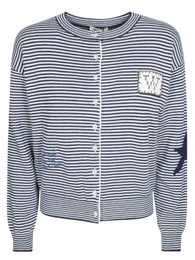 Max Mara Weekend Patch Cardigan In Blu