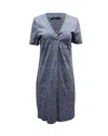 Max Mara Weekend Patterned Summer Shift Dress In Blue Print Viscose In Blue