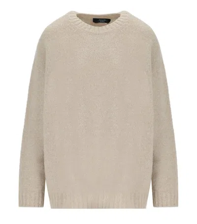 Max Mara Weekend Peso Beige Crewneck Sweater In Neutral