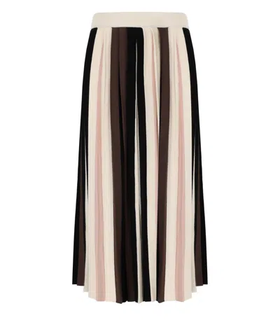 Max Mara Weekend Pleiadi Multicolored Knitted Skirt In Brown