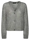 Max Mara Weekend Pontiac Cardigan In Mohair In Gray