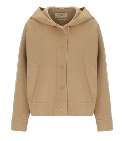 MAX MARA MAX MARA WEEKEND RIDENTE BEIGE HOODED JACKET