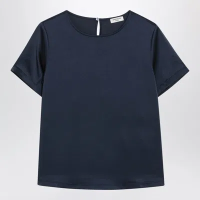 Max Mara Weekend Satin Crew Neck T-shirt In Multi