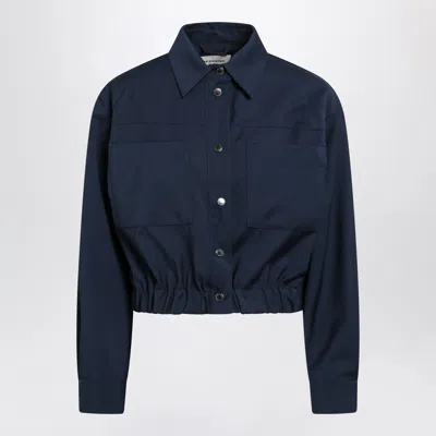 Max Mara Weekend Short Mini Wool Jacket In Blue