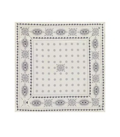 Max Mara Weekend Siam Blue Foulard Scarf In White
