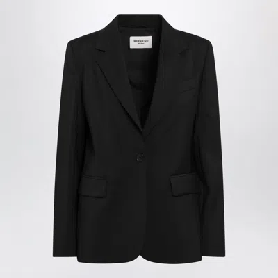 Max Mara Weekend Single-breasted Stretch Wool Blazer In Black
