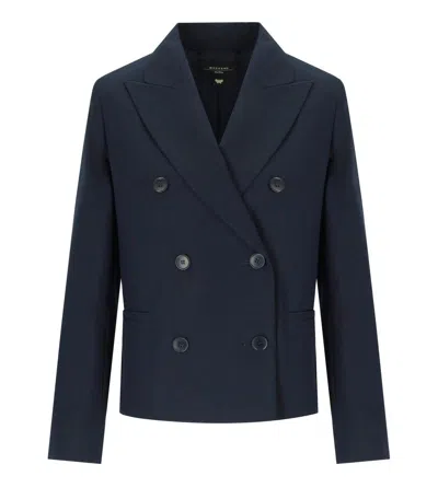Max Mara Weekend Tappeto Blue Double Breasted Blazer