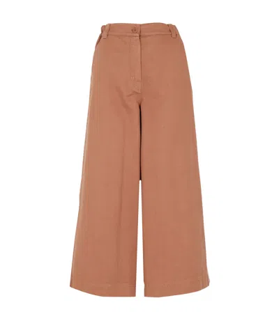 Max Mara Weekend Trousers Leather Brown In Pink